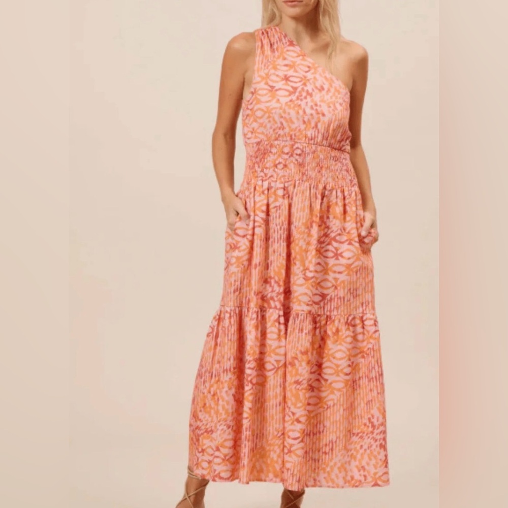 LUCY PARIS ADALINE ONE SHOULDER BOHEMIAN DRESS